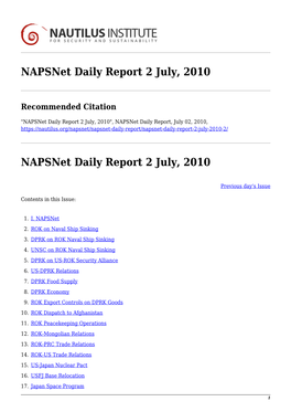 Napsnet Daily Report 2 July, 2010