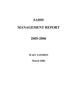 Sadis Management Report 2005-2006