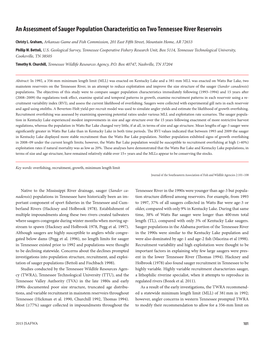 An Assessment of Sauger Population Characteristics on Two Tennessee River Reservoirs