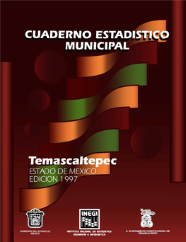 Temascaltepec Estado De México Cuaderno Estadístico Municipal Edición 1997