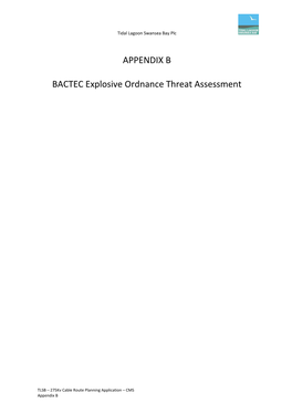APPENDIX B BACTEC Explosive Ordnance Threat Assessment