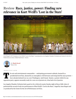 Race, Justice, Power: Finding New Relev...Weill's 'Lost in the Stars'