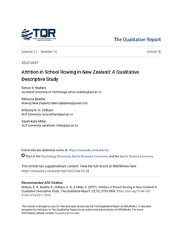 Attrition in School Rowing in New Zealand: a Qualitative Descriptive Study