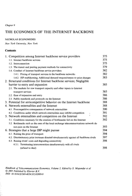 The Economics of the Internet Backbone