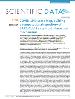 COVID-19 Disease Map, Building a Computational Repository of SARS