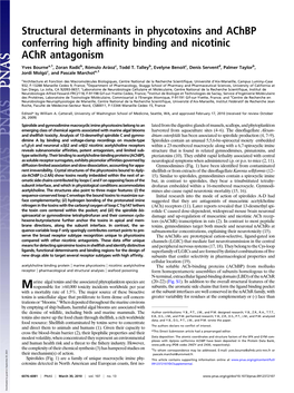 Structural Determinants in Phycotoxins and Achbp Conferring High Affinity