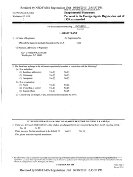 Received by NSD/FARA Registration Unit 06/10/2013 2:45:57 PM OMB NO