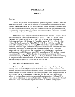 Case Study Two: Bt-Maize Plus Sidebar