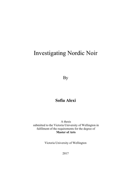 Investigating Nordic Noir