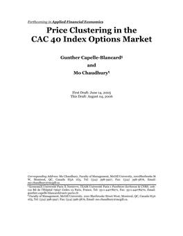 Price Clustering in the CAC 40 Index Options Market