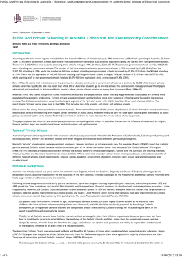 Public and Private Schooling in Australia - Historical and Contemporary Considerations by Anthony Potts | Institute of Historical Research