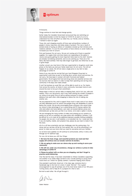 Hi Everyone, Things Continue to Move Fast and Change Quickly. Earlier Today the Canadian Government Announced They Are Restricti