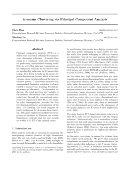 K-Means Clustering Via Principal Component Analysis