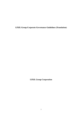 LIXIL Group Corporate Governance Guidelines (Translation)