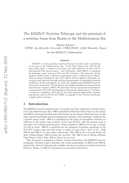 Arxiv:1803.08017V2 [Hep-Ex] 22 Mar 2018 Shore Toulon, France, 2450 M Below the Sea Level