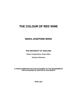 The Colour of Red Wine