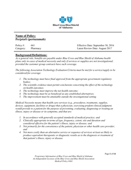 Name of Policy: Perjeta® (Pertuzumab)