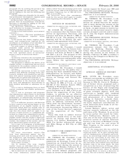 Congressional Record—Senate S892