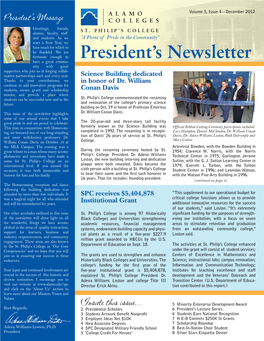 President's Newsletter