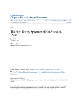 The High-Energy Spectrum of Hot Accretion Disks