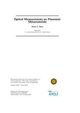 Optical Measurements on Plasmonic Metamaterials