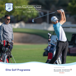 Elite Golf Programme Table of Contents
