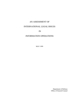 An Assessment of International Legal Issues in Information Operations