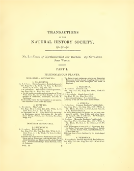 Transactions of the Natural History Society of Northumberland, Durham