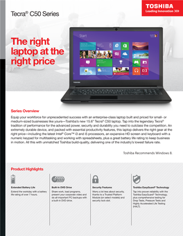 The Right Laptop at the Right Price