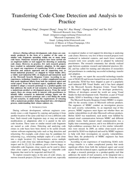 Transferring Code-Clone Detection and Analysis to Practice