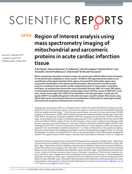Region of Interest Analysis Using Mass Spectrometry Imaging Of