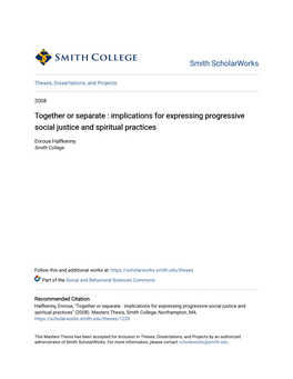 Implications for Expressing Progressive Social Justice and Spiritual Practices