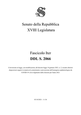 Senato Della Repubblica XVIII Legislatura Fascicolo Iter DDL S