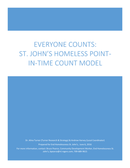 Everyone Counts: St. John's Homeless Point-In-Time Count Model