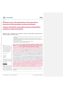 Resident's Roles in the Optimization of the Preparedness Protocols For