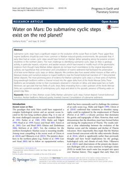 Water on Mars: Do Submarine Cyclic Steps Exist on the Red Planet? Svetlana Kostic1* and Isaac B