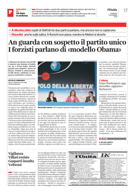 An Guarda Con Sospetto Il Partito Unico I Forzisti Parlano Di «Modello Obama»