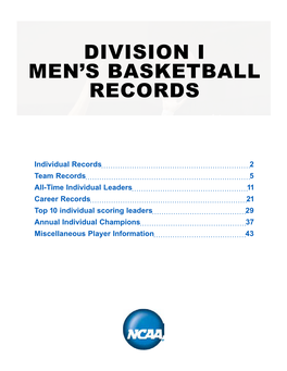 Division I Men's Basketball Records