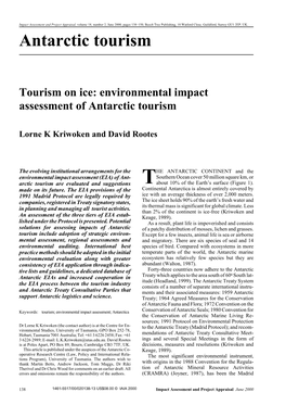 Environmental Impact Assessment of Antarctic Tourism