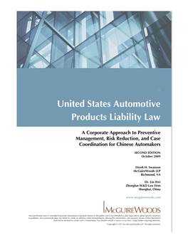 United States Automotive Products Liability Law