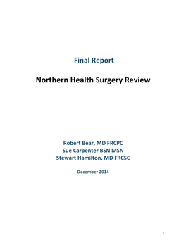 Northern Health Surgery Review