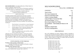 SELF-KNOWLEDGE Is the Official Publication of Shanti Sadan, the Centre of Adhyatma Yoga in the West