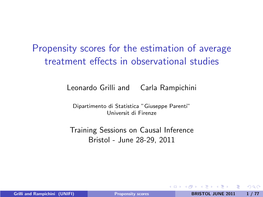 Propensity Scores for the Estimation of Average Treatment Effects In