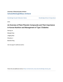 An Overview of Plant Phenolic Compounds and Their Importance in Human Nutrition and Management of Type 2 Diabetes