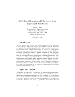 SMT-Based Generation of Film Scores from Lightweight Annotations