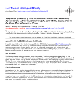 Redefinition of the Base of the Cub Mountain Formation And