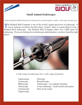 Small Animal Endoscopes.Qxd