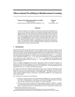 Observational Overfitting in Reinforcement Learning