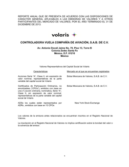 Controladora Vuela Compañía De Aviación, S.A.B