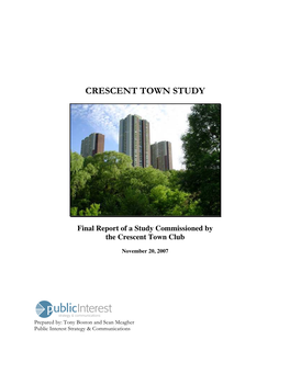 Final Report of a Study Commissioned by the Crescent Town Club